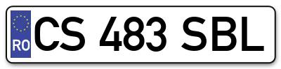 Placuta inmatriculare numar auto  CS-483-SBL, CS 483 SBL, CS483SBL