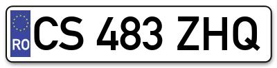 Placuta inmatriculare numar auto  CS-483-ZHQ, CS 483 ZHQ, CS483ZHQ