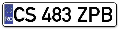 Placuta inmatriculare numar auto  CS-483-ZPB, CS 483 ZPB, CS483ZPB