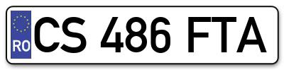 Placuta inmatriculare numar auto  CS-486-FTA, CS 486 FTA, CS486FTA