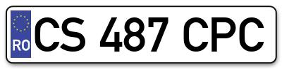 Placuta inmatriculare numar auto  CS-487-CPC, CS 487 CPC, CS487CPC