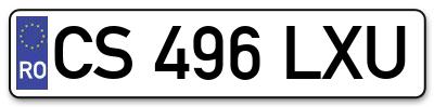 Placuta inmatriculare numar auto  CS-496-LXU, CS 496 LXU, CS496LXU