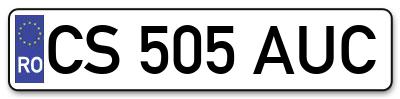 Placuta inmatriculare numar auto  CS-505-AUC, CS 505 AUC, CS505AUC