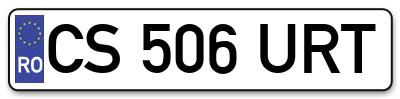 Placuta inmatriculare numar auto  CS-506-URT, CS 506 URT, CS506URT