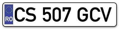 Placuta inmatriculare numar auto  CS-507-GCV, CS 507 GCV, CS507GCV