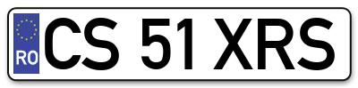 Placuta inmatriculare numar auto  CS-51-XRS, CS 51 XRS, CS51XRS
