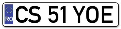 Placuta inmatriculare numar auto  CS-51-YOE, CS 51 YOE, CS51YOE