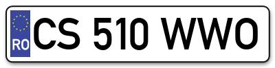 Placuta inmatriculare numar auto  CS-510-WWO, CS 510 WWO, CS510WWO