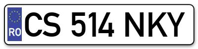 Placuta inmatriculare numar auto  CS-514-NKY, CS 514 NKY, CS514NKY