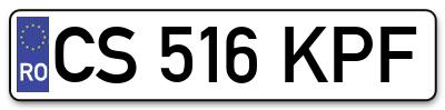 Placuta inmatriculare numar auto  CS-516-KPF, CS 516 KPF, CS516KPF