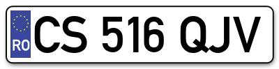Placuta inmatriculare numar auto  CS-516-QJV, CS 516 QJV, CS516QJV
