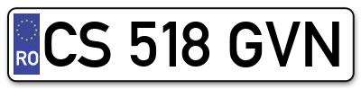 Placuta inmatriculare numar auto  CS-518-GVN, CS 518 GVN, CS518GVN