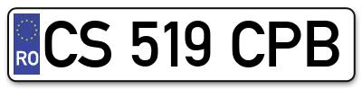 Placuta inmatriculare numar auto  CS-519-CPB, CS 519 CPB, CS519CPB