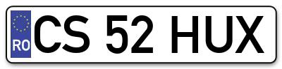 Placuta inmatriculare numar auto  CS-52-HUX, CS 52 HUX, CS52HUX