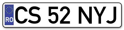 Placuta inmatriculare numar auto  CS-52-NYJ, CS 52 NYJ, CS52NYJ