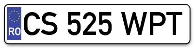 Placuta inmatriculare numar auto  CS-525-WPT, CS 525 WPT, CS525WPT