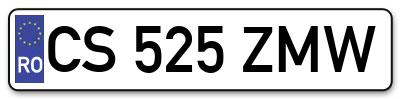 Placuta inmatriculare numar auto  CS-525-ZMW, CS 525 ZMW, CS525ZMW