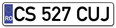 Placuta inmatriculare numar auto  CS-527-CUJ, CS 527 CUJ, CS527CUJ