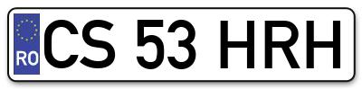 Placuta inmatriculare numar auto  CS-53-HRH, CS 53 HRH, CS53HRH