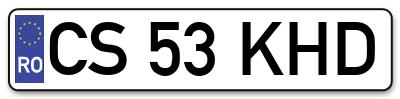 Placuta inmatriculare numar auto  CS-53-KHD, CS 53 KHD, CS53KHD