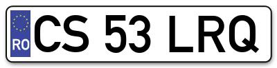 Placuta inmatriculare numar auto  CS-53-LRQ, CS 53 LRQ, CS53LRQ