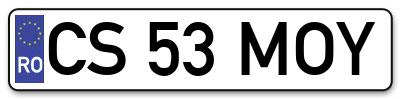 Placuta inmatriculare numar auto  CS-53-MOY, CS 53 MOY, CS53MOY