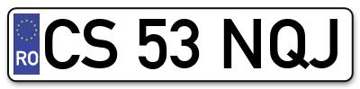 Placuta inmatriculare numar auto  CS-53-NQJ, CS 53 NQJ, CS53NQJ
