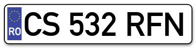 Placuta inmatriculare numar auto  CS-532-RFN, CS 532 RFN, CS532RFN