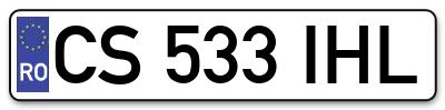 Placuta inmatriculare numar auto  CS-533-IHL, CS 533 IHL, CS533IHL