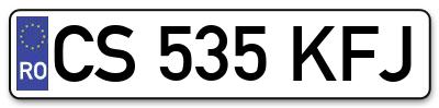 Placuta inmatriculare numar auto  CS-535-KFJ, CS 535 KFJ, CS535KFJ