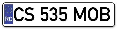 Placuta inmatriculare numar auto  CS-535-MOB, CS 535 MOB, CS535MOB