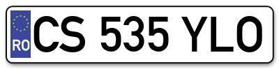 Placuta inmatriculare numar auto  CS-535-YLO, CS 535 YLO, CS535YLO