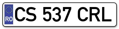Placuta inmatriculare numar auto  CS-537-CRL, CS 537 CRL, CS537CRL