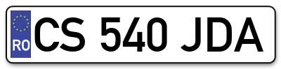 Placuta inmatriculare numar auto  CS-540-JDA, CS 540 JDA, CS540JDA