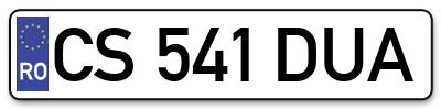 Placuta inmatriculare numar auto  CS-541-DUA, CS 541 DUA, CS541DUA