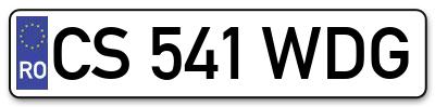 Placuta inmatriculare numar auto  CS-541-WDG, CS 541 WDG, CS541WDG
