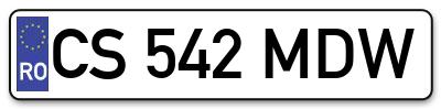 Placuta inmatriculare numar auto  CS-542-MDW, CS 542 MDW, CS542MDW