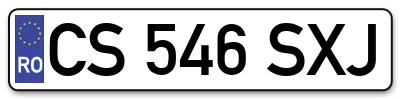 Placuta inmatriculare numar auto  CS-546-SXJ, CS 546 SXJ, CS546SXJ
