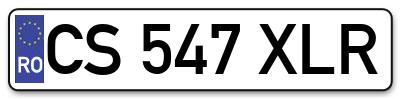 Placuta inmatriculare numar auto  CS-547-XLR, CS 547 XLR, CS547XLR