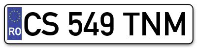 Placuta inmatriculare numar auto  CS-549-TNM, CS 549 TNM, CS549TNM