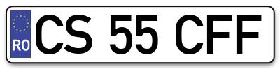 Placuta inmatriculare numar auto  CS-55-CFF, CS 55 CFF, CS55CFF
