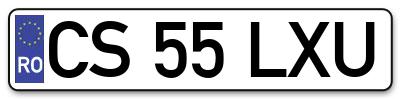 Placuta inmatriculare numar auto  CS-55-LXU, CS 55 LXU, CS55LXU