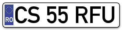 Placuta inmatriculare numar auto  CS-55-RFU, CS 55 RFU, CS55RFU