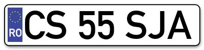 Placuta inmatriculare numar auto  CS-55-SJA, CS 55 SJA, CS55SJA