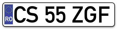 Placuta inmatriculare numar auto  CS-55-ZGF, CS 55 ZGF, CS55ZGF