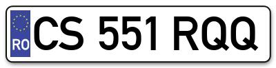 Placuta inmatriculare numar auto  CS-551-RQQ, CS 551 RQQ, CS551RQQ
