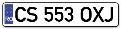 Placuta inmatriculare numar auto  CS-553-OXJ, CS 553 OXJ, CS553OXJ