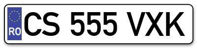 Placuta inmatriculare numar auto  CS-555-VXK, CS 555 VXK, CS555VXK