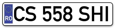 Placuta inmatriculare numar auto  CS-558-SHI, CS 558 SHI, CS558SHI