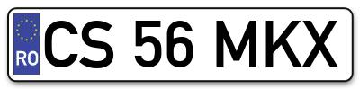 Placuta inmatriculare numar auto  CS-56-MKX, CS 56 MKX, CS56MKX